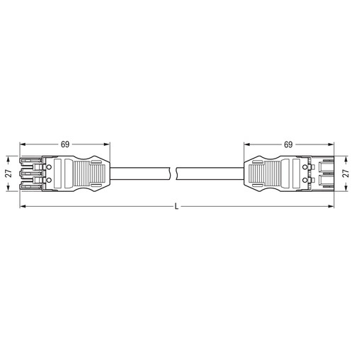 771-9973/007-802 Wago Verbindungsleitung Buchse Stecker 3 polig, rot Produktbild Additional View 1 L