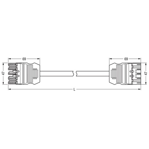771-9995/006-705 Wago Verbindungsleitung Buchse Stecker 5 polig, hellgrün Produktbild Additional View 1 L