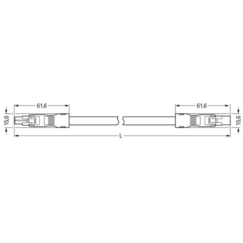 891-8992/005-403 Wago Verbindungsleitung Buchse Stecker 2 polig, grau Produktbild Additional View 1 L