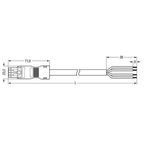 891-8994/106-407 Wago Anschlussleitung Buchse   offenes Leitungsende 4 polig,  Produktbild Additional View 1 L