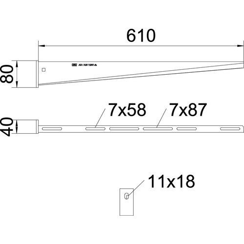 6421044 Obo AW 15 61 VA4301 Wand  und Stielausleger mit angeschweißter Kopfpl Produktbild Additional View 1 L