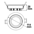 112469 Isoled LED Einbaustrahler, silber, 15W, 72°, rund, warmweiß, dimmb Produktbild Additional View 1 S