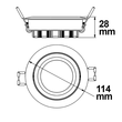 112469 Isoled LED Einbaustrahler, silber, 15W, 72°, rund, warmweiß, dimmb Produktbild Additional View 2 S