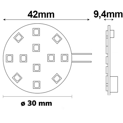 112330 Isoled G4 LED 12SMD, 2W, neutralweiß, Pin seitlich Produktbild Additional View 2 L