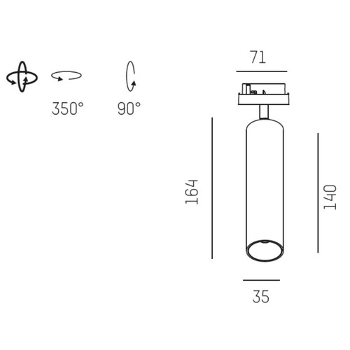 662-001020229550 Trigga TRIGGA DIR.ADAPTER SYS 6W SP 3000K DM 35 H164 Produktbild Additional View 1 L