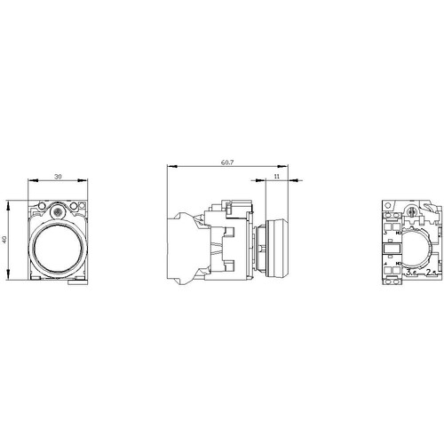 3SU1150-0AB40-3BA0 Siemens DRUCKTASTER, GRUEN Produktbild Additional View 2 L