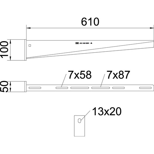 6442919 Obo AW 30 61 VA4301 Wand  und Stielausleger mit angeschweißter Kopfpl Produktbild Additional View 1 L