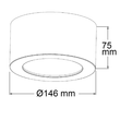 113132 Isoled LED Aufbauleuchte LUNA 12W, weiß, indirektes Licht, warmweiß Produktbild Additional View 1 S