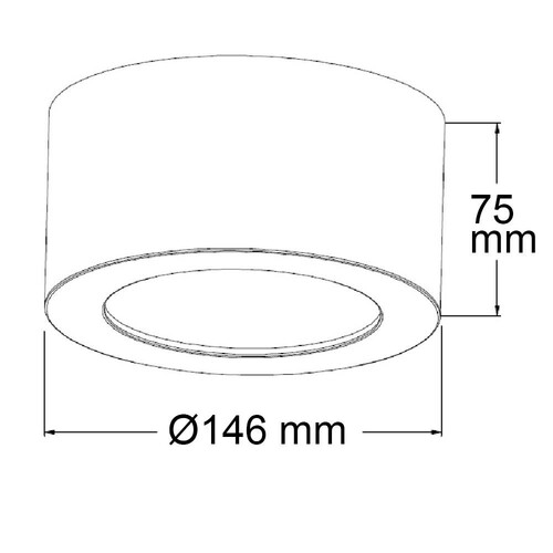 113132 Isoled LED Aufbauleuchte LUNA 12W, weiß, indirektes Licht, warmweiß Produktbild Additional View 1 L