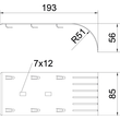 6220142 Obo KAB GR FT Kabelabgangsblech für Gitterrinne 192x85x51 Stahl tauchfe Produktbild Additional View 1 S