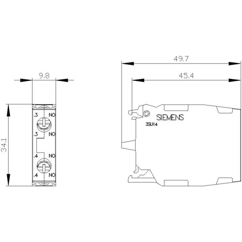 3SU1400-1AA10-1DA0 Siemens KONTAKTMODUL 2S Produktbild Additional View 2 L