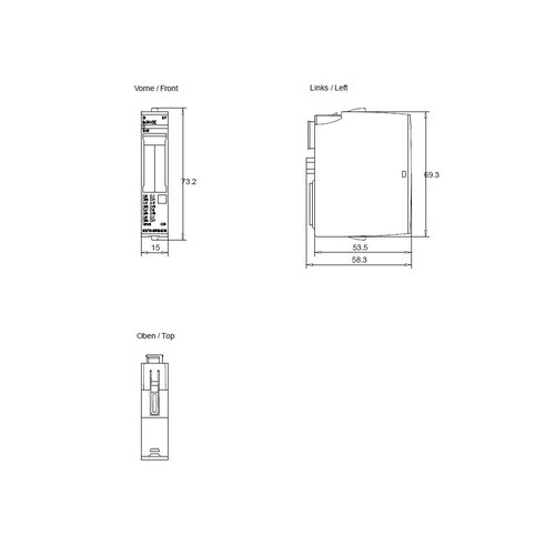 6ES7131-6BF00-0CA0 Siemens ET 200SP, DI 8x24VDC HF, VPE 1 Produktbild Additional View 2 L