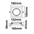 112576 Isoled Einbaurahmen AR111, eckig, 1 fach, schwenkbar Produktbild Additional View 1 S