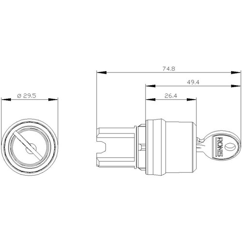 3SU1000-4BF11-0AA0 Siemens SCHLUESSELSCHALTER RONIS, O-I Produktbild Additional View 1 L