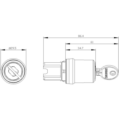 3SU1000-5HF11-0AA0 Siemens SCHLUESSELSCHALTER CES, O-I Produktbild Additional View 1 L