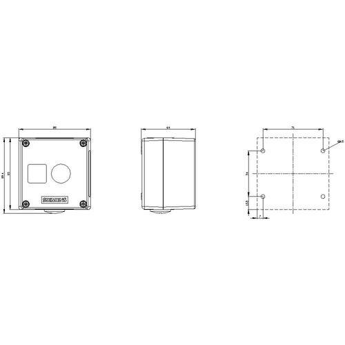 3SU1851-0AA00-0AB2 Siemens GEHAEUSE METALL, 1 BEFEHLSSTELLE Produktbild Additional View 1 L