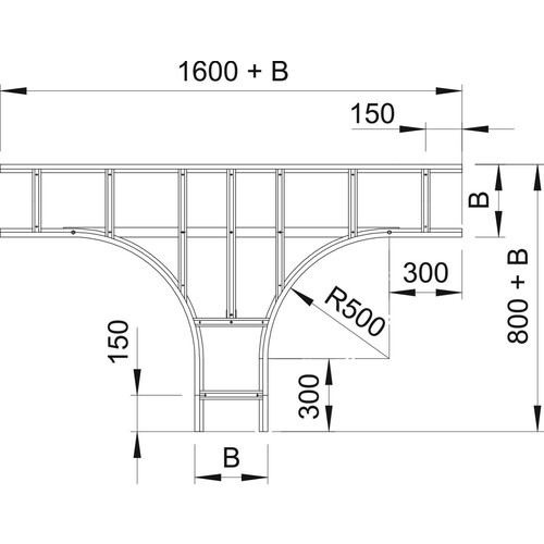 6229743 Obo WLT 1640 FT T Abzweigstück für Weitspannkabelleiter 160 160x400 St Produktbild Additional View 1 L