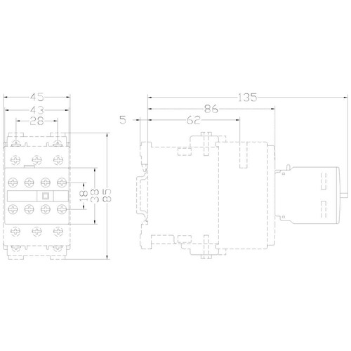 3RH1921-1XA22-0MA0 Siemens HILFSSCHALTER 2S+2OE DIN EN 50012 4-POL Produktbild Additional View 2 L