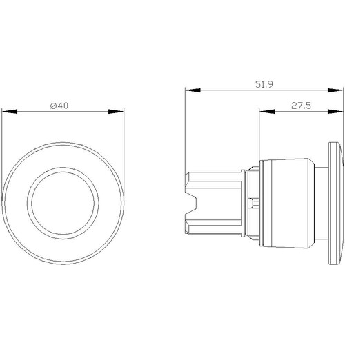 3SU1000-1BA10-0AA0 Siemens PILZDRUCKTASTER, 40MM, SCHWARZ Produktbild Additional View 1 L