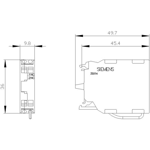 3SU1400-1AA10-3HA0 Siemens KONTAKTMODUL 1OE MONTAGEUEBERWACHT Produktbild Additional View 2 L