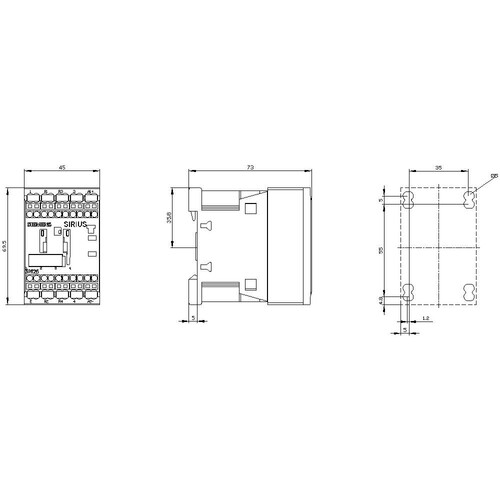 3RT2516-2BB40 Siemens 4pol.Schuetz, AC3, 4KW, 24VDC Produktbild Additional View 2 L