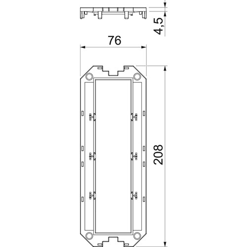 7408763 Obo UT4 P4 Abdeckplatte für UT4, 4 Modul45 208x76x4 Polyamid  graphitsch Produktbild Additional View 1 L