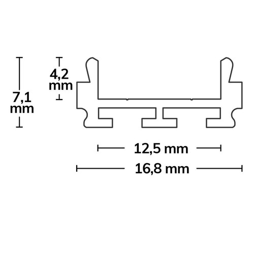 112818 Isoled LED Aufbauprofil SURF12 RAIL Aluminium eloxiert, 200cm Produktbild Additional View 1 L