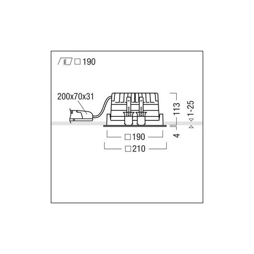 60815930 Zumtobel PANOS EVO Q190H 16W LED840 FAL WH LED Decken-Einbauleuchte Produktbild Additional View 1 L