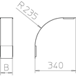7131046 Obo DBV 110 500 F FS Deckel für Vertikalbogen 90° fallend B500mm Stahl  Produktbild Additional View 1 S