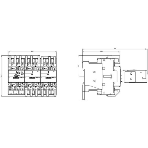 3RA2426-8XF32-2BB4 Siemens Stern Dreieck Komb.,22kW/400 V, DC 24 V Produktbild Additional View 2 L