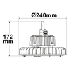 113727 Isoled LED Hallenleuchte FL 120W IP65 NW 120° 1-10V dimmbar Produktbild Additional View 2 S