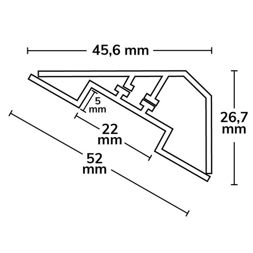 113915 ISOLED Led Profil Alu Corner 22 2000x46x27mm Produktbild Additional View 1 L