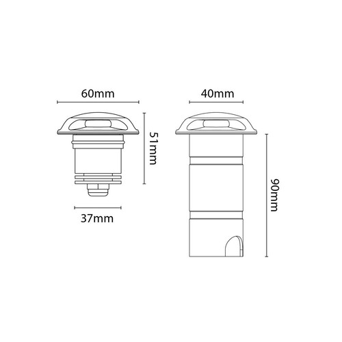 630012 SG Leuchten LUNA DECO 1, 3W LED 24V 3000K, 8lm, graphit, inkl. 1m Ansch Produktbild Additional View 1 L