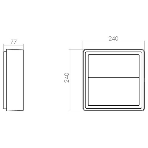 605266 SG Leuchten FRAME SQUARE WALL Graphit 6W LED integriert 3000K Ra80 Produktbild Additional View 1 L