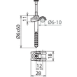 390120 Dehn LH DQ 6.10 ND6X60 V2A Leitungshalter DEHNQUICK NIRO mit Nagel Produktbild Additional View 1 S