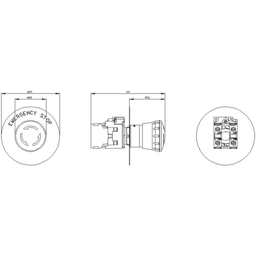 3SU1100-1HB20-1PG0 Siemens NOT HALT PILZDRUCKTASTER, 40MM, ROT Produktbild Additional View 2 L