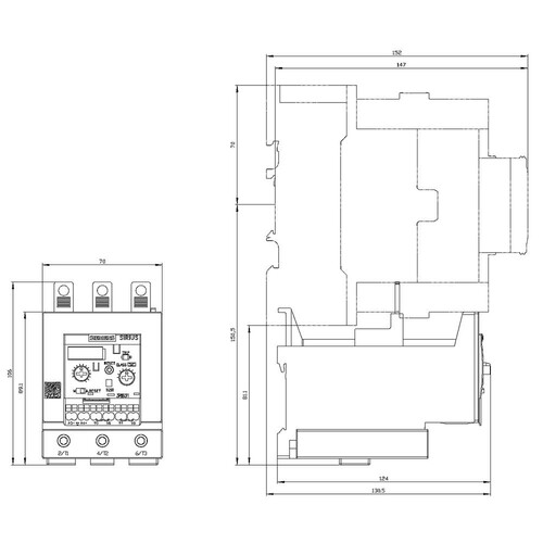 3RB3143-4XD0 Siemens ELEKTR. UEBERLASTRELAIS, 32...115 A Produktbild Additional View 2 L