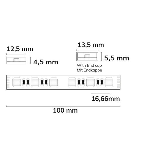 113852 Isoled 24V LED Aqua-Flexband RGB-WW 3000K 19W IP68 Produktbild Additional View 2 L