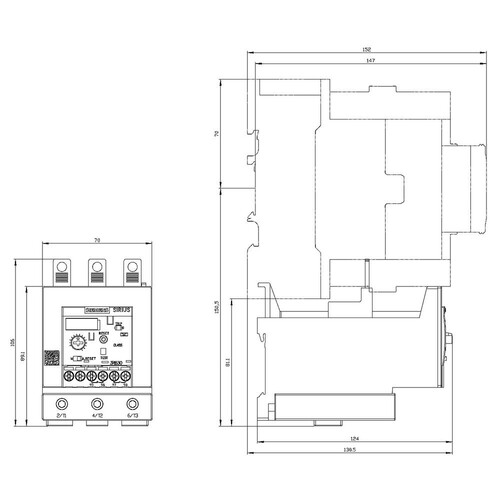 3RB3046-1XB0 Siemens ELEKTR. UEBERLASTRELAIS, 32...115 A Produktbild Additional View 2 L