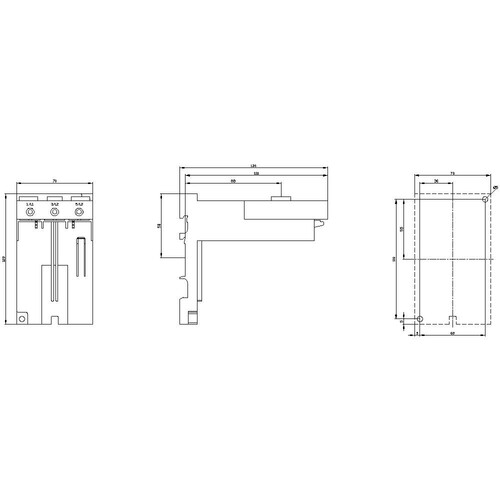 3RU2946-3AA01 Siemens EINZELAUFSTELLUNGSTRAEGER BG. S3 Produktbild Additional View 2 L