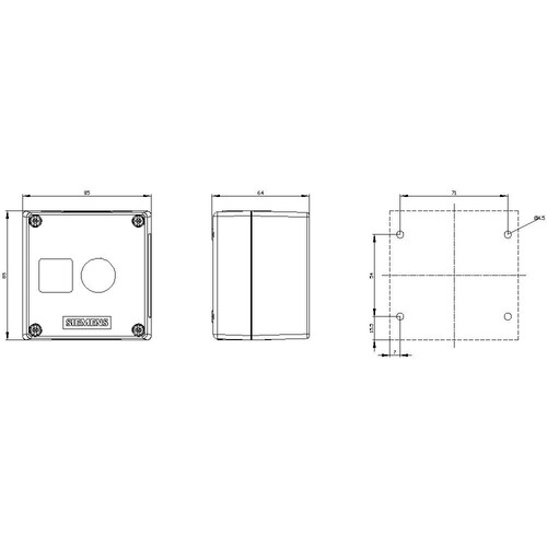 3SU1801-0AA00-0AB1 Siemens GEHAEUSE KUNSTSTOFF, 1 BEFEHLSSTELLE Produktbild Additional View 1 L