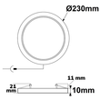 113755 Isoled LED Downlight Flex 23W, UGR19, 120°, Lochausschnitt 50 210mm, w Produktbild Additional View 2 S