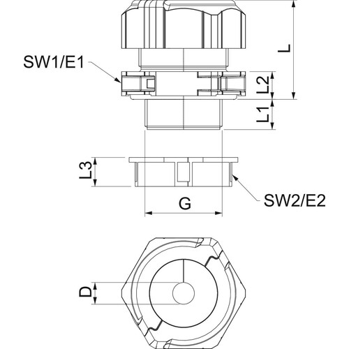 2024972 Obo V TEC TB32 09 13 Kabelverschraubung, teilbar Dichteinsat Produktbild Additional View 1 L