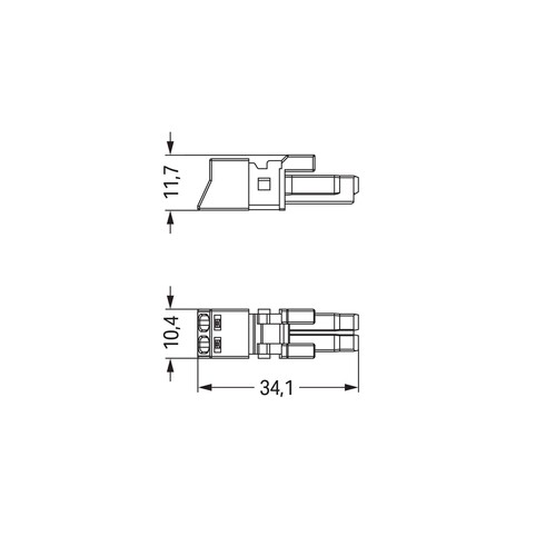 890-242/060-000 Wago Buchse ohne Zugentlastungsgehäuse 2 polig, grau Produktbild Additional View 1 L