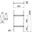 6207254 Obo LCIS 630 6 A2 Kabelleiter Sprosse gelocht, geschweißt 60x300x6000 Produktbild 1 S