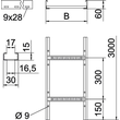 6209612 Obo LCIS 630 3 FS Kabelleiter Sprosse gelocht, geschweißt 60x300x3000 Produktbild Additional View 1 S