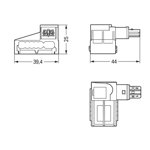 893-269 Wago Abgriffmodul 2 polig für Steckverbinder KNX Kodierung F, lichtgr Produktbild Additional View 1 L