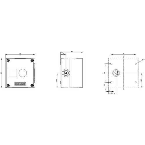 3SU1801-0AA00-0AB2 Siemens GEHAEUSE KUNSTSTOFF, 1 BEFEHLSSTELLE Produktbild Additional View 1 L