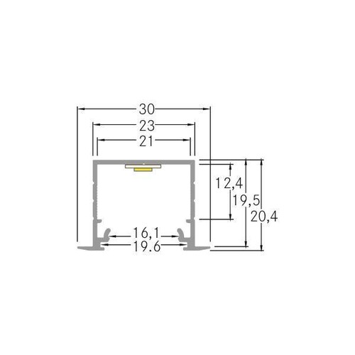 53654260 Brumberg LED Alu Profil LED Alu Prof. L=2000mm si. Produktbild Additional View 1 L