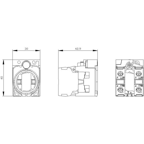 3SU1500-1AA10-1NA0 Siemens HALTER, KONTAKTMODUL 1S,1S Produktbild Additional View 2 L